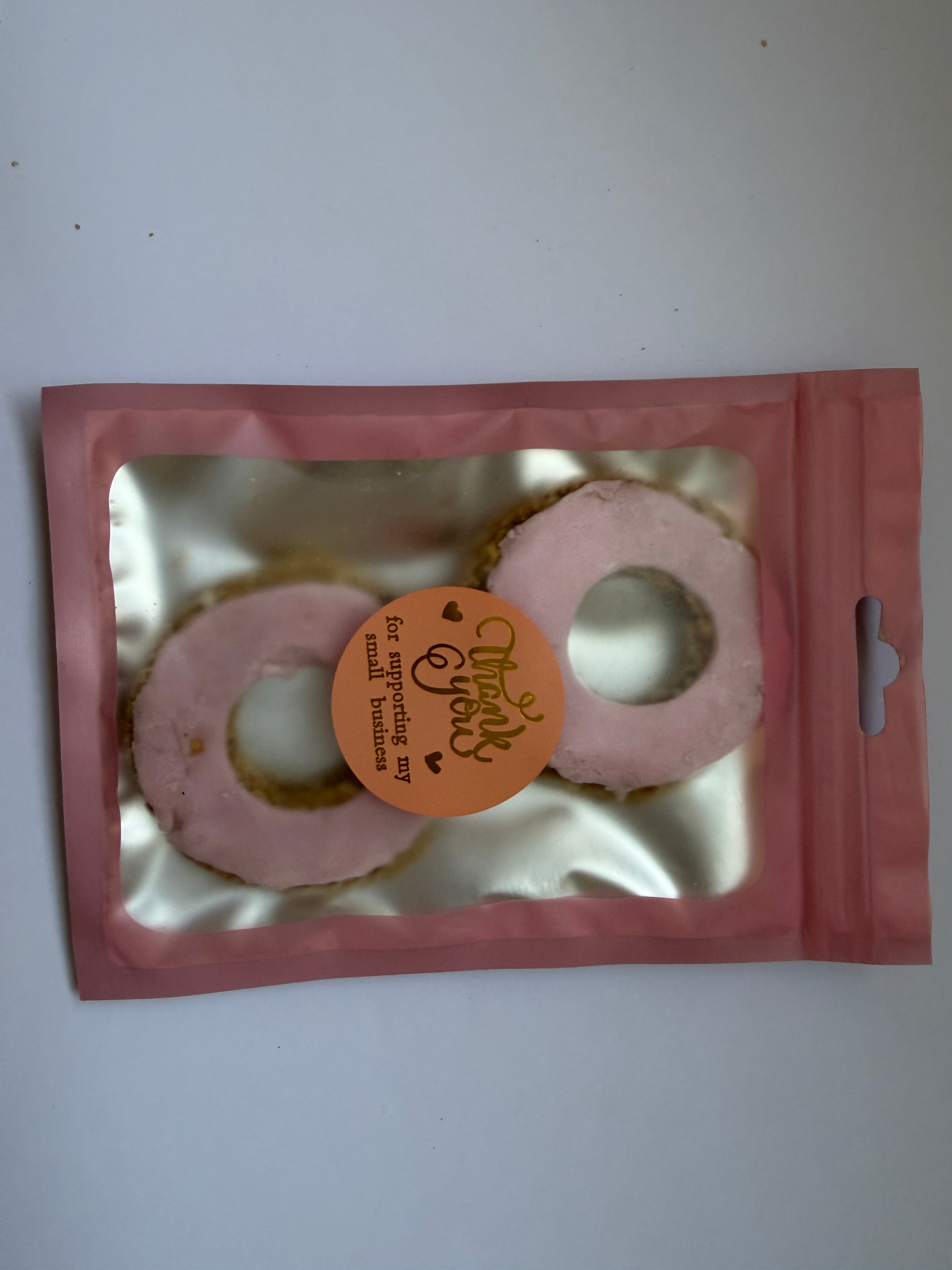 2 Pink Iced Donuts