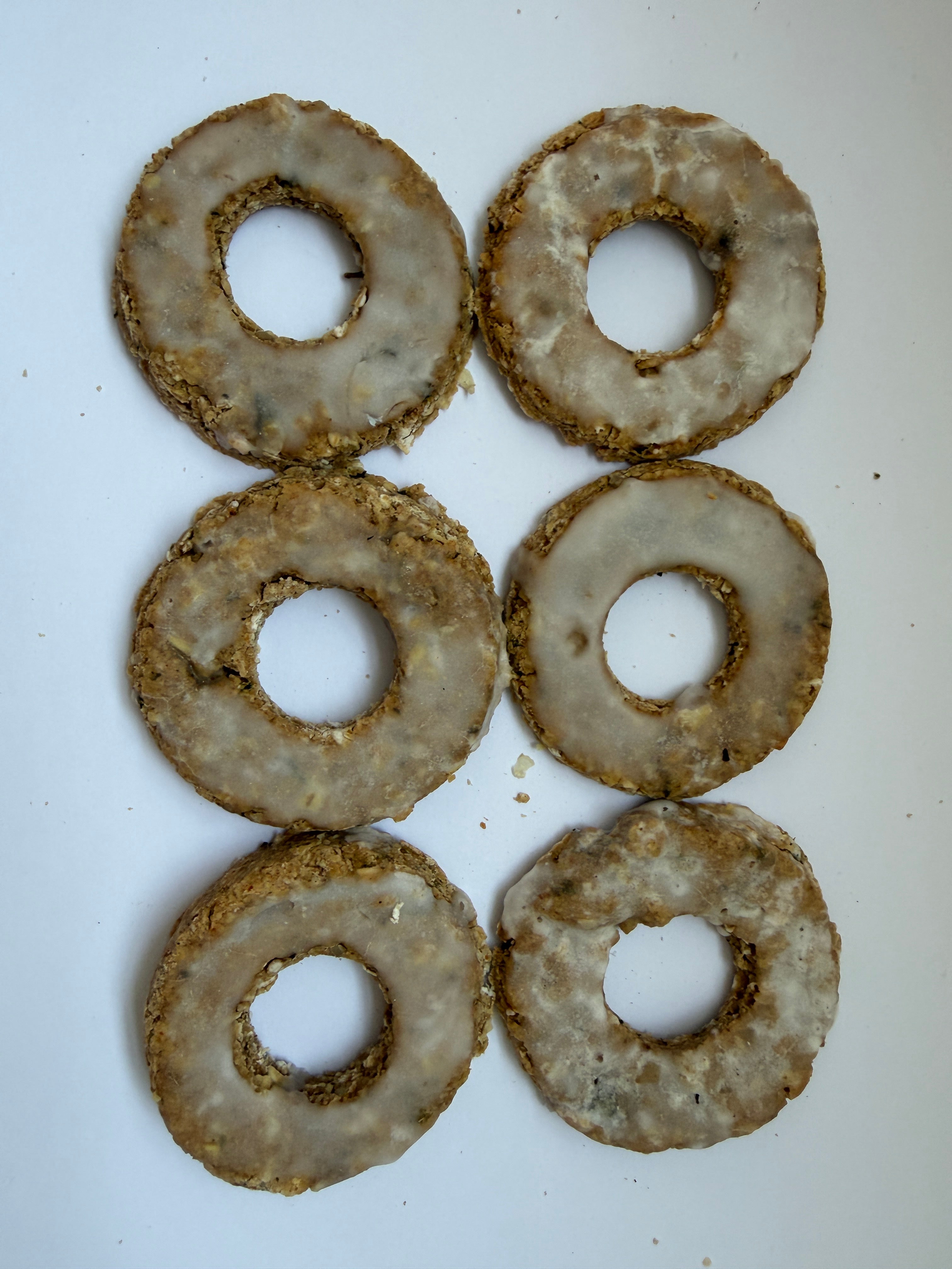 6 White Iced Donuts
