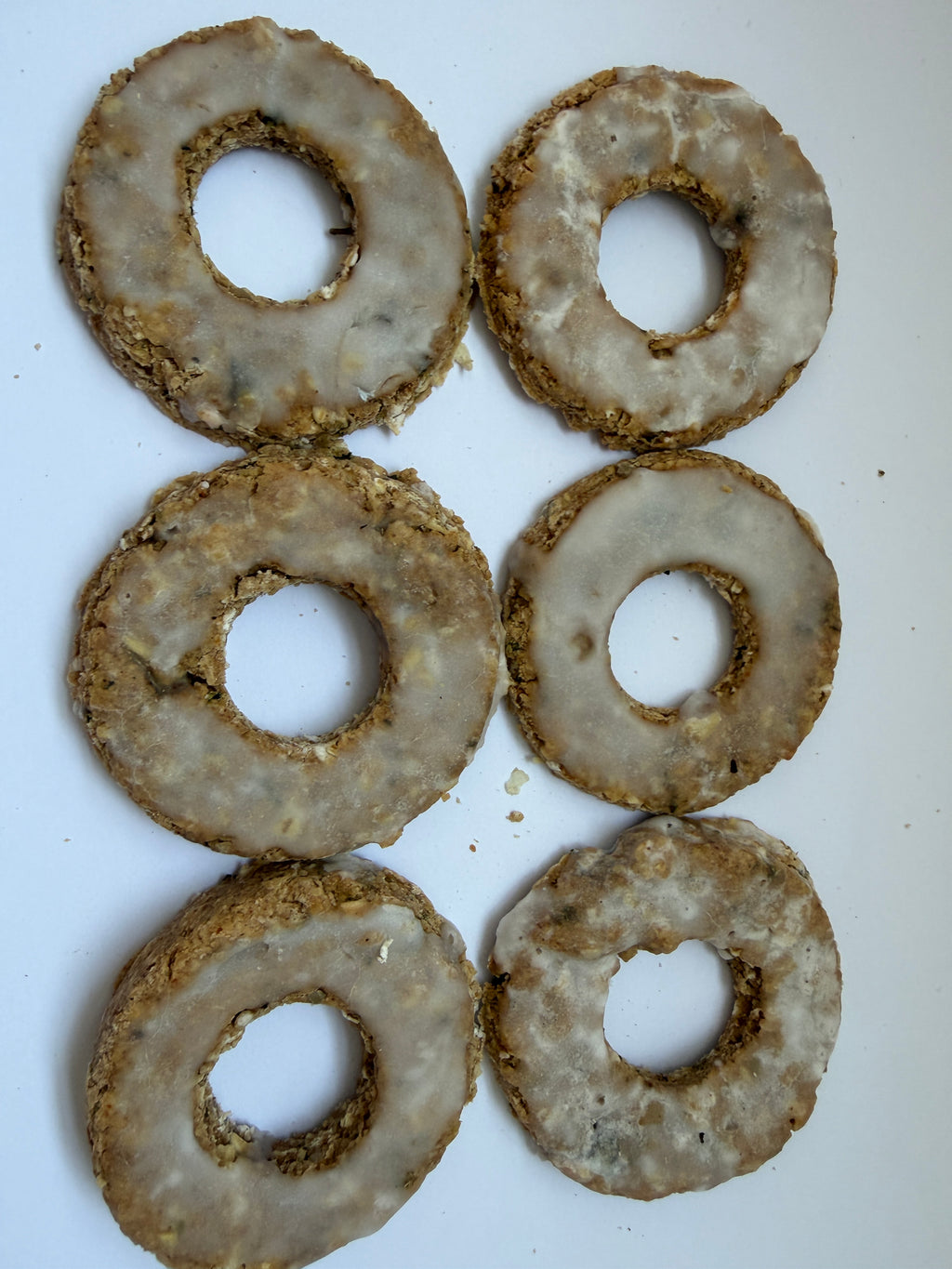 6 White Iced Donuts