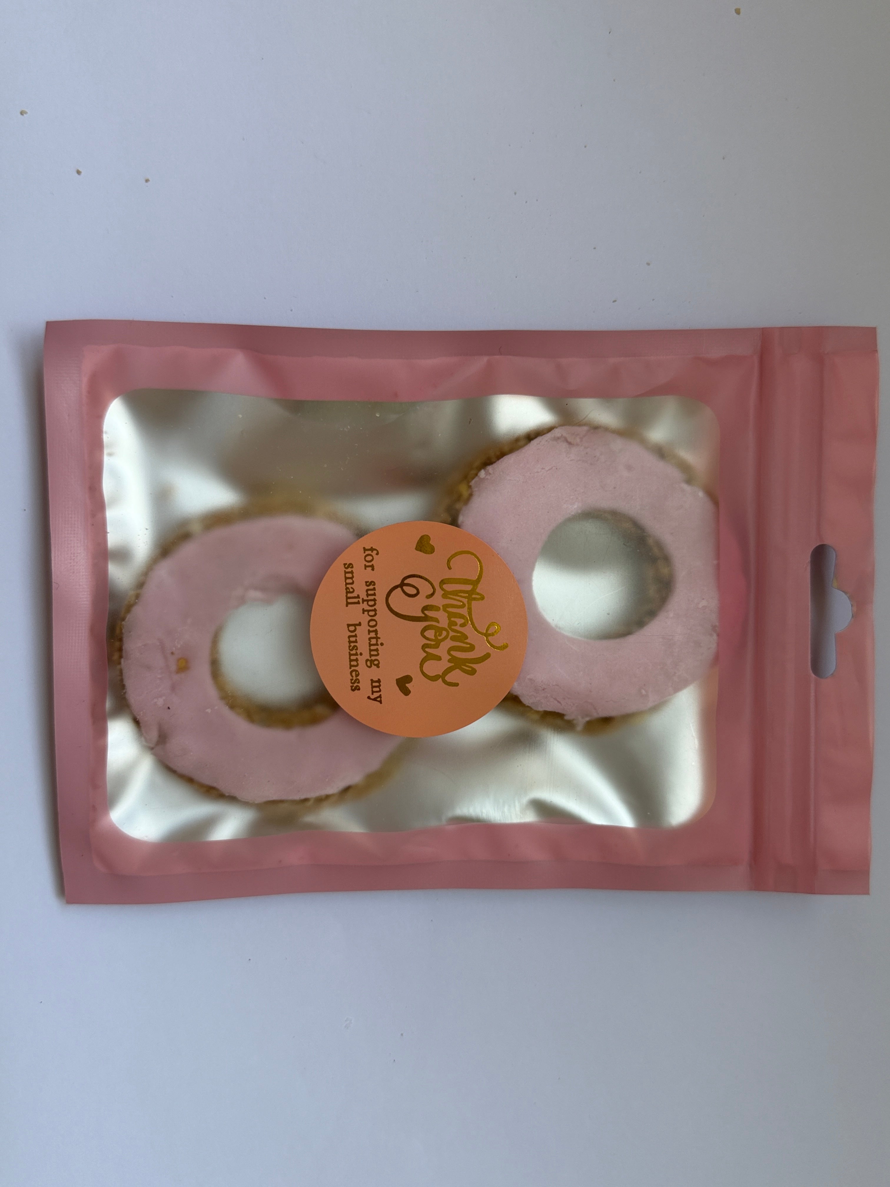 2 Pink Iced Donuts